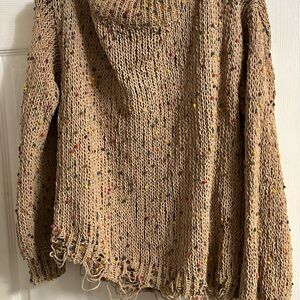 Beige Speckled Knit Women's Sweater